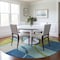 Homeroots 8' Denim Blue And Lime Green Round Geometric Washable Indoor Outdoor Area Rug 612577 - alternate 3