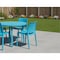 Homeroots Set of Four Blue Heavy Duty Plastic Outdoor Stacking Dining Chairs, 4PK 565206 - alternate 2