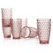 Martha Stewart 6 Piece Hobnail Handmade Glass Tumbler Set in Pink 120574.01 - alternate 2