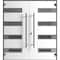 Vdomdoors Front Exterior Prehung Aluminum Double Doors Ronex0131 Black Enamel Mirrored Clear Glass Entry RONEX0131DEXD-BLK-W72xH80-LH-I - alternate 1