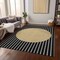 Homeroots 9' X 12' Black And Beige Striped Washable Indoor Outdoor Area Rug 597149 - alternate 4