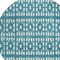 Homeroots 8' Teal Blue And Ivory Round Geometric Washable Indoor Outdoor Area Rug 613809 - alternate 3