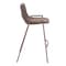 Homeroots Set of Two 26" Brown Faux Leather And Steel Low Back Counter Height Bar Chairs 555661 - alternate 2