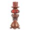 Homeroots 20" Bronze Brown And Red Floral Polyresin Tabletop Pillar Candle Holder With Candle 468328 - alternate 2