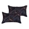 Homeroots Set of Two 12" X 20" Chocolate Chevron Cowhide Lumbar Throw Pillows, 2PK 544583 - alternate 2