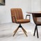 Homeroots 23" Brown Faux Leather Swivel Arm Chair 526382 - alternate 1