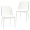Leisuremod Tule Dining Side Chair with Leather Seat and White Powder-Coated Steel Frame, Black/White, 2PK TWCBL18W2 - alternate 1