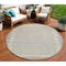 Homeroots 8' Gray And Silver Round Striped Washable Indoor Outdoor Area Rug 610470 - alternate 1