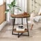 Kioottoo 23.6'' Half-Round End Table, Rustic Brown 2-Tier Side Table TB-NY049 - alternate 2