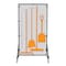 5S Supplies Housekeeping Shadow Board Broom Station V6, Gray / Orange Shadows, Broom Stand HSB-V6-GRAY/ORANGE-BO-STAND - alternate 1