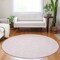 Homeroots 8' Pink And Ivory Round Geometric Washable Indoor Outdoor Area Rug 602439 - alternate 3