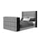 Global Furniture Usa Contemporary Isabella Grey Queen Bed With Led, Tv Lift, Bluetooth Speaker And Fireplace Crystal ISABELLA-GREY-QB W/LED TV LIFT SPKR & FPLC - alternate 2