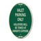 Signmission Valet Parking Only Violators Will Be Towed at, 12 In X 18 In Architectural, Heavy Gauge Aluminum A-OV-G-1218-22759 - alternate 1