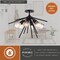 Vaxcel Estelle 6-Light 24 in W Matte Black Mid-Century Modern Sputnik Semi Flush Ceiling Fixture C0273R - alternate 2