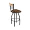 Holland Bar Stool Co Eleanor 30in Swivel Bar Stool with Pewter Finish, Medium Back and Canter Thatch Seat 880 - alternate 1