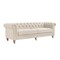Homeroots 92" Beige Linen Chesterfield Wood Sofa 543987 - alternate 1