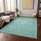 Homeroots 3' X 5' Aqua And Ivory Damask Washable Indoor Outdoor Area Rug 603353 - alternate 5