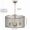 Jonathan Y Pen 4-Light 20" Iron Adjustable Industrial Mesh LED Pendant, Gold JYL6703A - alternate 2