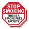 Signmission Stop Smoking This Is a Smoke Free F, 10 inch X 10 inch, Aluminum Metal Signs, 2PK OC-A-2PACK-10-88 - alternate 1