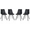 Leisuremod Markley Modern Leather Dining Chair with Metal Legs, Charcoal Black, 4PK MC18BL4 - alternate 1
