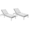 Leisuremod Chelsea Modern Outdoor White Chaise Lounge Chair With Light Grey Cushions CLW-77LGR2 - alternate 1