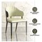 Leisuremod Aria Modern Dining Chair in Leather and Iron Legs with Curved Back in Taupe AC45TP - alternate 4