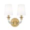 Z-Lite Katerina 2 Light Wall Sconce, Rubbed Brass/White, 11.5 In W 1950-2S-RB - alternate 2