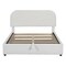 Homeroots White Boucle Upholstered Full Bed Frame With Hydraulic Lift Storage 590436 - alternate 1