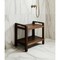 Homeroots 25" X 24" Dark Brown Solid Wood Rectangular Shower Bench With Shelf 383311 - alternate 2