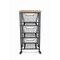 Homeroots 32in Black And Natural Metal And Wood Basket Storage Rolling Cabinet 488861 - alternate 3