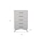 Homeroots 34" White Carved Geometric Solid Wood Five Drawer Dresser 524116 - alternate 2