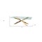 Homeroots 72" Clear and Gold Glass and Metal Cross Leg Base Dining Table 555140 - alternate 2