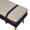 Homeroots 35in Black and Brown Genuine Leather and Solid Wood Upholstered Bench 723431 - alternate 4