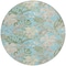 Homeroots 8' Teal Blue Olive Green And Beige Round Botanical Leaves Washable Indoor Outdoor Area Rug 618414 - alternate 2