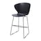 Homeroots Set of Two 30" Black Heavy Duty Plastic and Metal Low Back Bar Height Bar Chairs, 2PK 555094 - alternate 3