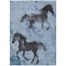 Homeroots 9' X 12' Denim Blue And Charcoal Horse Washable Indoor Outdoor Area Rug 618647 - alternate 1