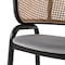 Leisuremod Ervilla Dining Chair with Stainless Steel Legs Velvet Seat and Wicker Back, Grey, 2PK EC20GR2 - alternate 3