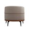 Homeroots 29" Beige Terra Cotta and Black Linen Upholstered Wood Barrel Chair 653113 - alternate 2