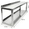 Amgood 60 in. 2-Tier Stainless Steel Wall Shelf - 12 in. x 60 in. x 16 in. AMG WMSS-1260-2T-Z - alternate 3