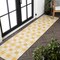 Jonathan Y Darcy Traditional Geometric Bold Gingham Yellow/Cream 2 ft. x 8 ft. Indoor/Outdoor Runner Rug TSN201D-28 - alternate 1