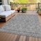 Homeroots 5' X 8' Gray Silver And Charcoal Floral Washable Indoor Outdoor Area Rug 582273 - alternate 2