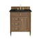 James Martin Vanities Brittany 30" Single Vanity, Pecan w/ 3 CM Phantome Eclos Top 655-V30-PCN-3PHT - alternate 1