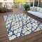 Homeroots 5' X 8' Navy Blue And Ivory Abstract Washable Indoor Outdoor Area Rug 614372 - alternate 2