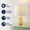 Jonathan Y Daphne 20 in. Contemporary Transitional Metal/Glass Ribbed Gourd LED Table Lamp, Ivory/Brass Gold JYL1099G - alternate 2