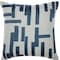 Homeroots 20" Blue and Ivory Geometric Cotton Blend Throw Pillow With Embroidery 549414 - alternate 2