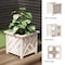 Pure Garden Lattice Design Outdoor Planter Box 14.75" Square 13" Tall White Decorative Plant Pots, 2PK 50-1162 - alternate 3