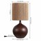 Jonathan Y Abram 22.75" Rustic Bohemian Resin/Metal Round Table Lamp w/ Paper Rope Shade, Dark Brown Wood Finish JYL9203B - alternate 3
