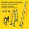 Wrightmaster 18 ft. Reach Stainless Steel Multi-Position Ladder with Balance Bar, 350 lbs. Load Capacity ZROQAY_4MJOINTED - alternate 2