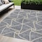 Homeroots 5' X 8' Gray And Ivory Geometric Washable Indoor Outdoor Area Rug 612876 - alternate 1