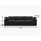 Homeroots Black Linen Blend Modular Rectangular Three Piece Corner Sectional 714581 - alternate 2